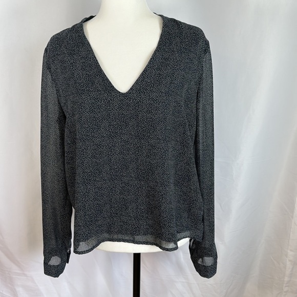 Gentle Fawn Navy Blue Open Back Polkadot Blouse - Picture 1 of 11